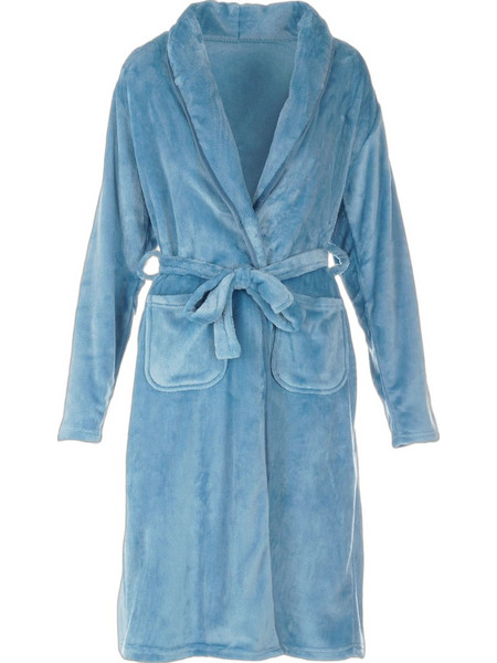 Gsecret Γυναικεία Ρόμπα Χειμωνιάτικη Fleece Μπλε X128570-35573