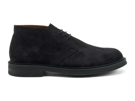 Frau Pepe Waxy Gomma Ανδρικά Μποτάκια Suede Navy Μπλε 73A2