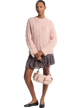 Michael Kors Μίνι Φούστα Υφασμάτινη Πλισέ Floral Μαύρη Ροζ MS570I2H81-669