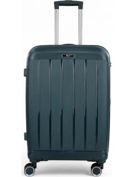 R&J PP003 Βαλίτσα Μεσαία 65x42x25cm με 4 Ρόδες Πράσινη