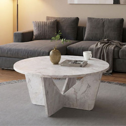 Megapap Lagerta Σαλονιού Στρογγυλό MDF με Ξύλινη Βάση Φ75xΥ35cm GP042-0239,3