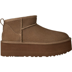 UGG Classic Ultra Mini Platform Γυναικεία Μποτάκια Πλατφόρμα Suede Καφέ με Γούνα 1135092-LBNZ