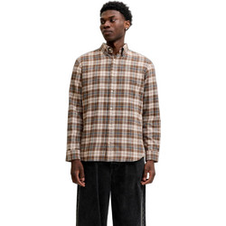 Jack & Jones Ανδρικό Πουκάμισο Βαμβακερό Καρό Μακρυμάνικο Κανονική Γραμμή Μπεζ 12298946