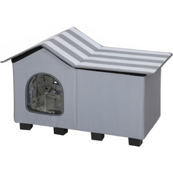 PawHut Αδιάβροχο Πλαστικό Σπιτάκι Γάτας 70x43x45cm Γκρι