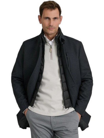 Navy & Green Ανδρικό Ημίπαλτο Navy Μπλε 24DD.040.3