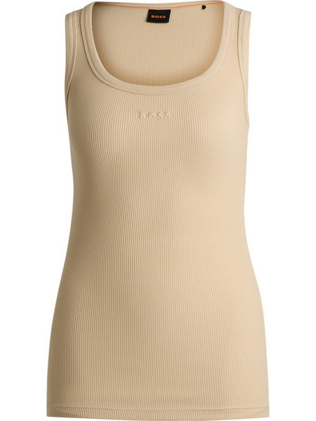 Hugo Boss Γυναικείο Καλοκαιρινό Top Ριπ Μπεζ 50504245-287