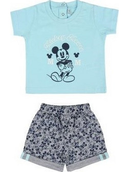 Cerda Mickey Mouse Βρεφικό Σετ για Κορίτσι Καλοκαιρινό Γαλάζιο Μπλε 2200005190