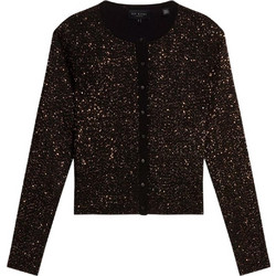 Ted Baker Nyrie Γυναικεία Ζακέτα Πλεκτή Κοντή με Κουμπιά Σοκολατί 285641