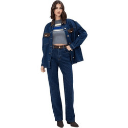 Toi & Moi Γυναικείο Μπουφάν Τζιν Μακρύ Navy Μπλε 30-5821-226