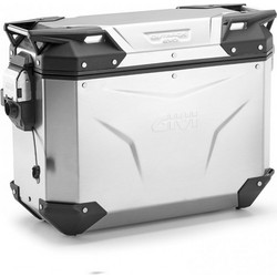 Givi Trekker Outback Evo Left Πλαϊνή Βαλίτσα Μηχανής Αλουμινίου Monokey 37lt Ασημί