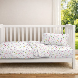 Dimcol Whimsical Mountainside 587 Βρεφικό Πάπλωμα Κούνιας 160x120cm Λευκό Ροζ