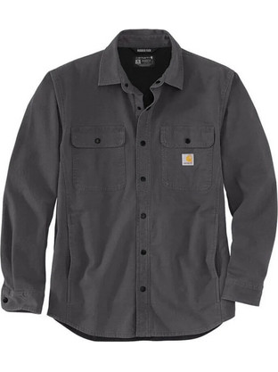 Carhartt Ανδρικό Πουκάμισο Βαμβακερό Μακρυμάνικο Κανονική Γραμμή Overshirt Ανθρακί 105419-029