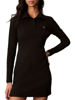 Calvin Klein Mini Καθημερινό Φόρεμα Πλεκτό Μαύρο LV047H204G-UB1