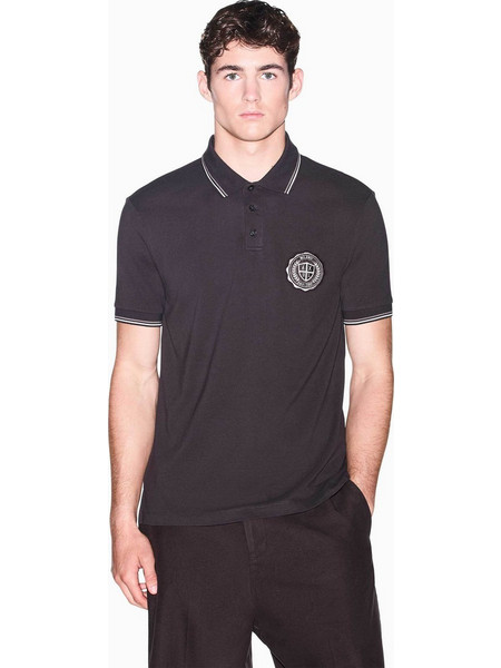 Armani Exchange Ανδρική Μπλούζα Polo Κοντομάνικη Γκρι XM002921AF13026