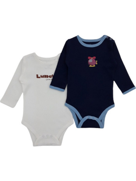Lullaby Planet Σετ Φορμάκια Εσώρουχα Μακρυμάνικα για Αγόρι Navy Μπλε Λευκό 80207020912