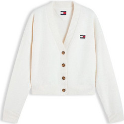 Tommy Jeans Γυναικεία Ζακέτα Πλεκτή Μακριά με Κουμπιά Εκρού DW0DW23830-YBH