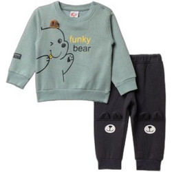 Funky Βρεφικό Σετ Φόρμας για Αγόρι Χειμωνιάτικο Πράσινο Mint Μαύρο 227-817114-2