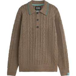 Scotch & Soda Γυναικεία Πλεκτή Μπλούζα με Γιακά Σοκολατί 183771-210