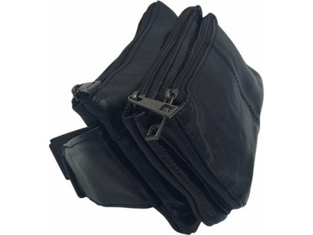 DomLeathers ZXV-102 Ανδρικό Τσαντάκι Μέσης Δερμάτινο Μαύρο