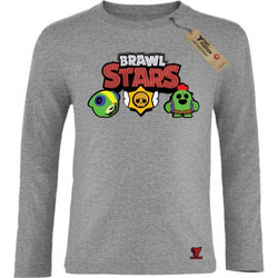 Takeposition Brawl Stars Παιδικό T-Shirt Μακρυμάνικο Γκρι 214-814-4769