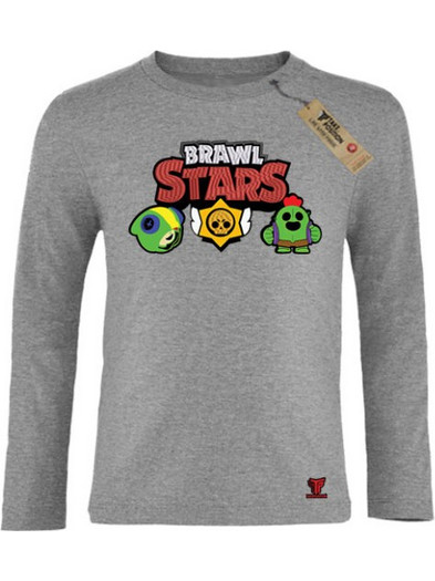 Takeposition Brawl Stars Παιδικό T-Shirt Μακρυμάνικο Γκρι 214-814-4769