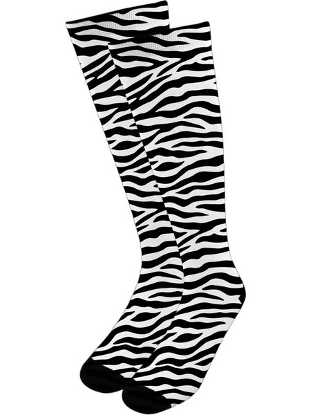 NODO Zebra Vibes Ανδρικές Κάλτσες Ψηλές Λευκές PR10081