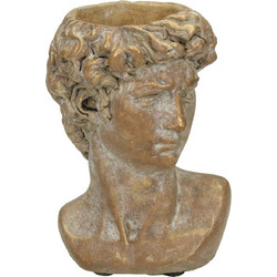 JK Home Decoration Κασπώ Πρόσωπο Πήλινο Χρυσό 10x9x15cm