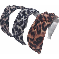 RO Accessories 14-0081 Στέκα Μαλλιών Υφασμάτινη Κόμπος Animal Print Πράσινη
