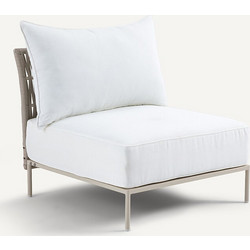 La Redoute Leandra Καναπές Εξωτερικού Χώρου Rattan Λευκός 77x85x74cm