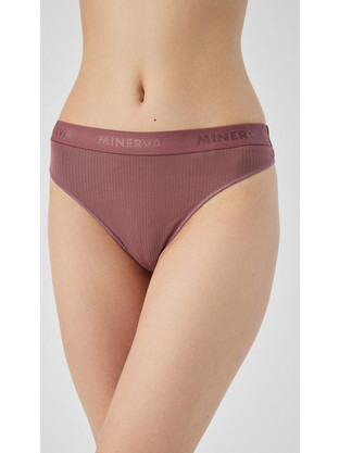Minerva Cozy Modal Ψηλόμεσο Γυναικείο String Καφέ 90-81706-388
