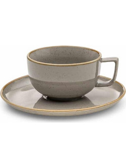 Yuk Φλιτζάνι Espresso & Ελληνικού Καφέ Κεραμικό Γκρι 100ml SNG07GR