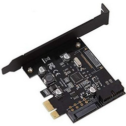PCI-E Express 2X USB3 card 19 pin Connector & 15-pin SATA Power VER003 PCE2USB-A02