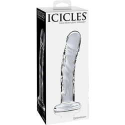 Pipedream Icicles No 62 Γυάλινο Dildo με Βεντούζα 16.5cm Clear