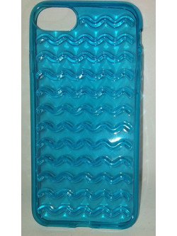Θήκη Case Apple Iphone 6/6s clear Blue with wavy designs (OEM)