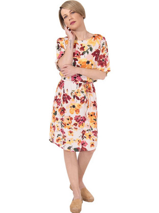 Ichi Brunsa Midi Καλοκαιρινό Καθημερινό Φόρεμα Floral 20111475-12012