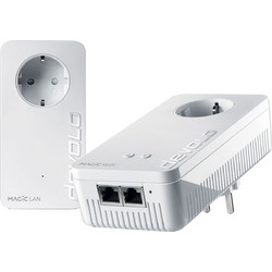 Devolo dLan Magic 1 WiFi 2-1-2 Powerline Διπλό Kit για Ασύρματη Σύνδεση WiFi 5 με 2 Θύρες Ethernet & Passthrough Πρίζα
