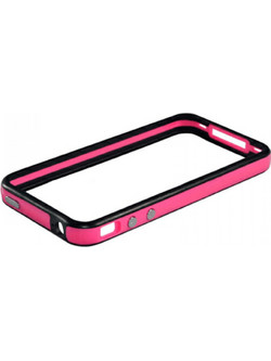 VOLTE-TEL ΘΗΚΗ IPHONE 4G/4S BUMPER METAL BUTTON PINK-BLACK