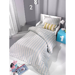 Saint Clair Σετ Παιδικά Σεντόνια Μονά Βαμβακερά 160x250 Blue Stripes