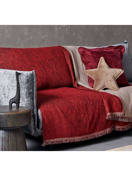 ΡΙΧΤΑΡΙ ΤΡΙΘΕΣΙΟ PALAMAIKI HOME DOUBLE-FACED SICILIA BORDEAUX-BEIGE 180X300CM