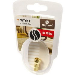 Φις κεραίας ίσιο τύπου F Φ6,5mm χρυσό 5906881192966