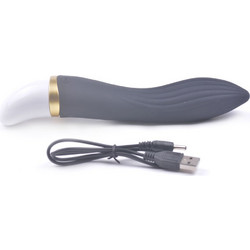 12-Speed Black Color Rechargeable Silicone Vibrator