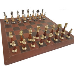 Italfama Σκάκι Δερμάτινο με Πιόνια 53x53cm