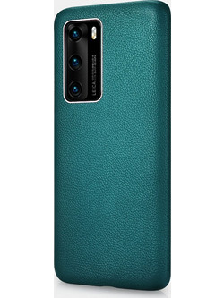 iCarer Grained Series Δερμάτινη Σκληρή Θήκη Huawei P40 - Green (XHP40005-GN)