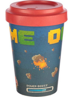 Puckator Ποτήρι Bamboo με Καπάκι Φύλλα Game Over 400ml BAMB31