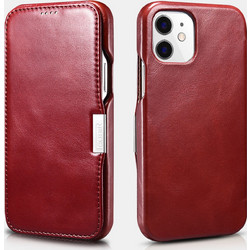 iCarer Vintage Series Side-Open Δερμάτινη Θήκη Apple iPhone 12 / 12 Pro - Red (RIX1210-RD)