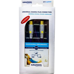 Grundig Καλώδιο Κεραίας Coax Male to Coax Female 1.5m Black 42166382