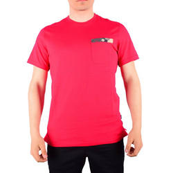 Barbour Ανδρικό T-Shirt 100% Βαμβάκι με Τσέπη Στήθους και Tartan Λεπτομέρεια, σε Κόκκινο