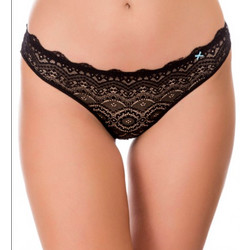 Γυναικείο Brazilian slip infiore Joy με δαντέλα μαύρο