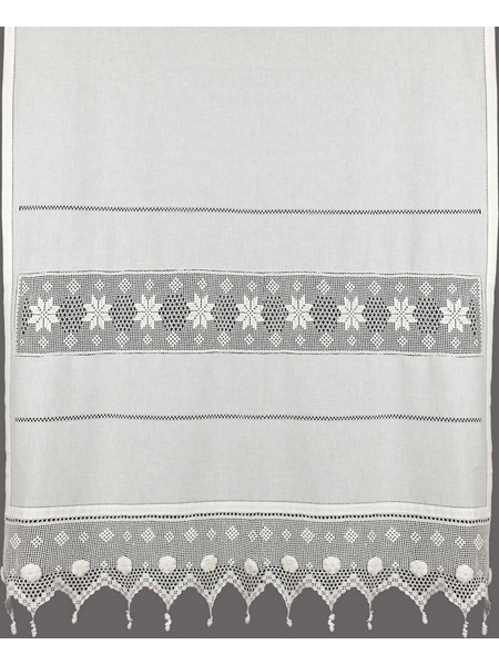 Silk Fashion Κουρτίνα με Τούνελ & Δαντέλα 140x260 018 Λευκό