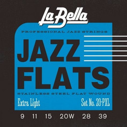 La Bella 20PXL Jazz Flats Σετ 6 Χορδές Ηλεκτρικής Κιθάρας Stainless Steel 9-39" Extra Light Tension